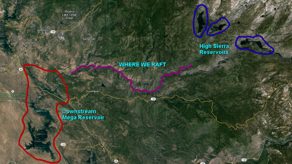 Toulumne Reservoirs map