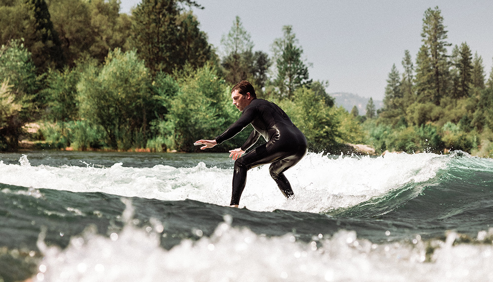 Surfing Barking Dog Rapid on The South Fork American River