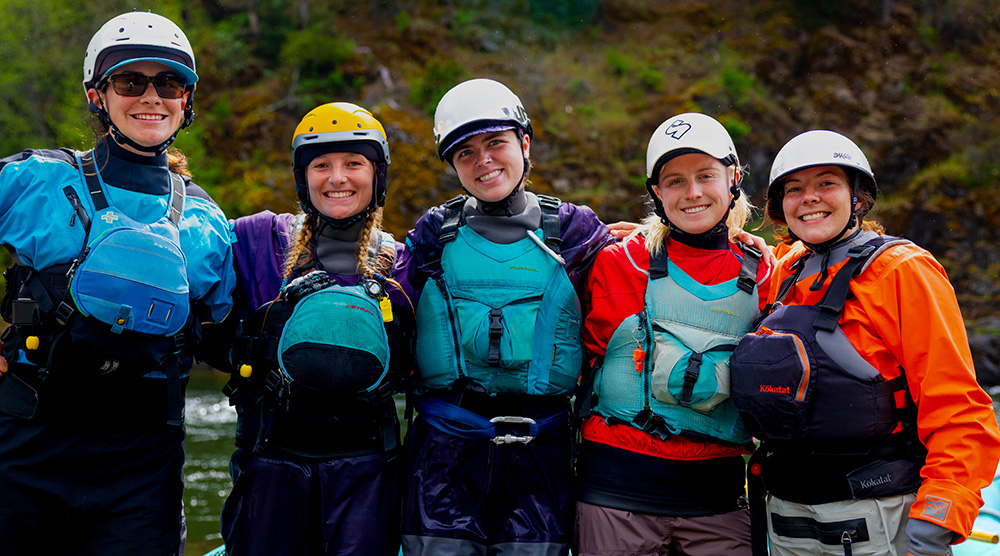 Woman led raft crew - Cal Salmon guide training trip