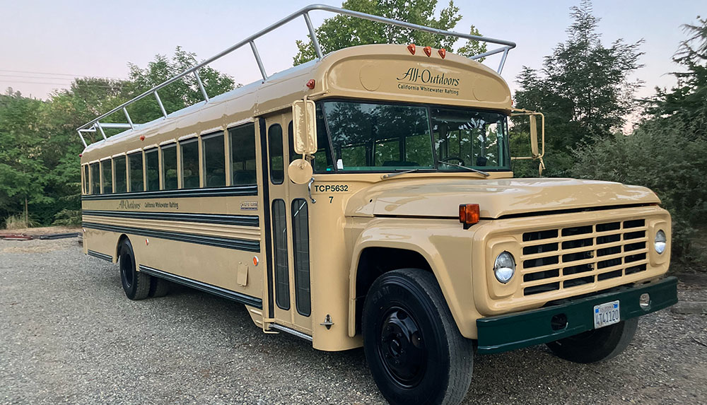 River rafting shuttle bus